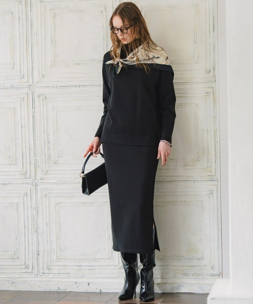 Maison INNESS(メゾンアイネス)の「【ZOZO限定】エフォートレスニットセットアップ(セットアップ・レディース・ブラック/ブラウン・S/M/L/LL/3L)」の6枚目の写真