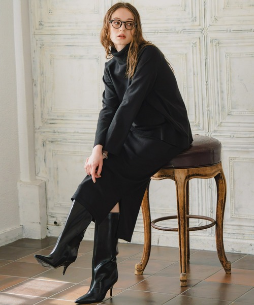 Maison INNESS(メゾンアイネス)の「【ZOZO限定】エフォートレスニットセットアップ(セットアップ・レディース・ブラック/ブラウン・S/M/L/LL/3L)」の4枚目の写真