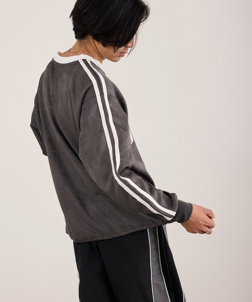 ROOPTOKYO（ループトウキョウ）の「カットスエードL/Sゲームシャツ ロンT 長袖 ユニフォーム風 サッカーTシャツ フロント刺繍 袖ライン 裾ドロスト メンズ レディース 2026年 秋 秋服 冬 冬服（Tシャツ/カットソー・メンズ・アイボリー/チャコール・M/L）」の20枚目の写真