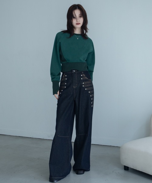 VACANCY(ヴァカンシー)の「ナポレオンボタンカーブデニム(デニムパンツ・レディース・ダークブルー・LARGE/MEDIUM/SMALL)」の7枚目の写真