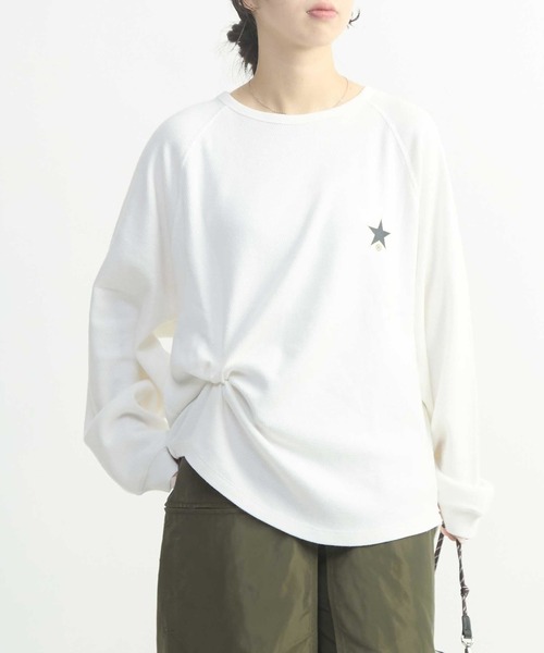 CONVERSE TOKYO(コンバーストウキョウ)の「FLOWER LOGO WAFFLE LONG TEE(Tシャツ/カットソー・メンズ・ホワイト/ブラック/グレー・MEDIUM/SMALL)」の4枚目の写真
