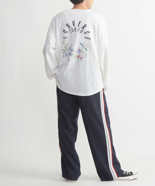 CONVERSE TOKYO(コンバーストウキョウ)の「FLOWER LOGO WAFFLE LONG TEE(Tシャツ/カットソー・メンズ・ホワイト/ブラック/グレー・MEDIUM/SMALL)」の9枚目の写真