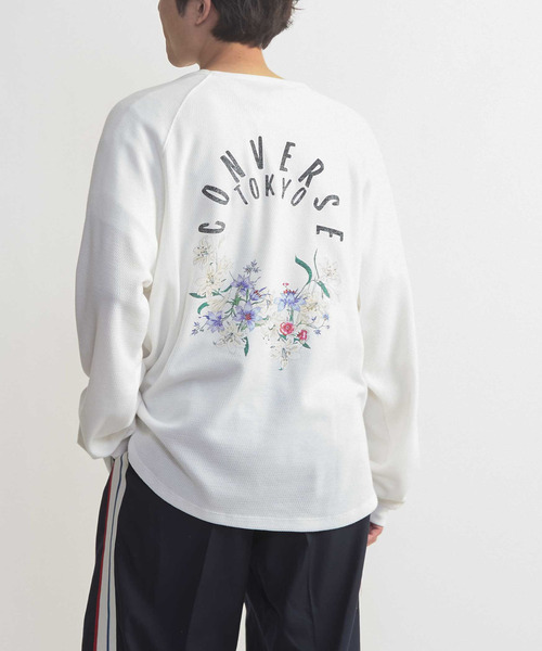 CONVERSE TOKYO(コンバーストウキョウ)の「FLOWER LOGO WAFFLE LONG TEE(Tシャツ/カットソー・メンズ・ホワイト/ブラック/グレー・MEDIUM/SMALL)」の10枚目の写真