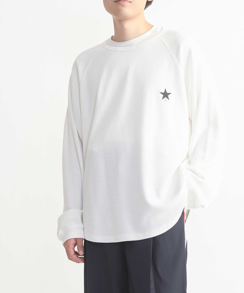 CONVERSE TOKYO(コンバーストウキョウ)の「FLOWER LOGO WAFFLE LONG TEE(Tシャツ/カットソー・メンズ・ホワイト/ブラック/グレー・MEDIUM/SMALL)」の11枚目の写真