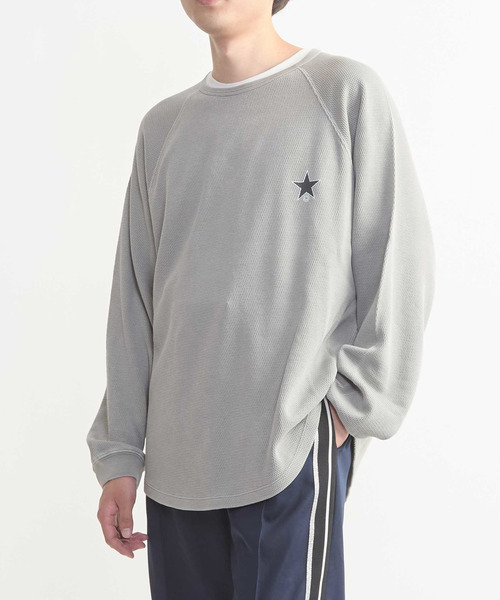 CONVERSE TOKYO(コンバーストウキョウ)の「FLOWER LOGO WAFFLE LONG TEE(Tシャツ/カットソー・メンズ・ホワイト/ブラック/グレー・MEDIUM/SMALL)」の15枚目の写真
