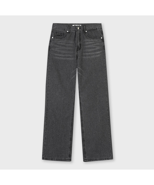 PLAC WOMEN(プレイス・ウィメン)の「リネンブレンドストレートデニムパンツ M09 ダークグレー(デニムパンツ・レディース・チャコールグレー・24)」の1枚目の写真