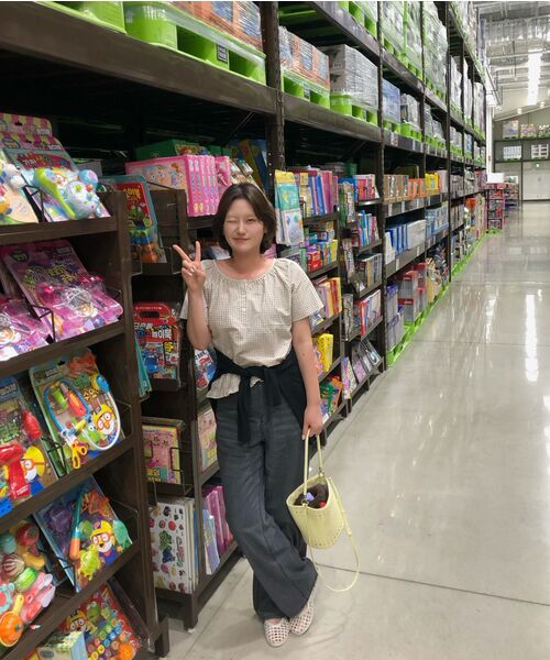 PLAC WOMEN(プレイス・ウィメン)の「リネンブレンドストレートデニムパンツ M09 ダークグレー(デニムパンツ・レディース・チャコールグレー・24)」の12枚目の写真