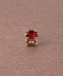[ピース] K10YG ガーネット/スモーキークォーツ ピアス