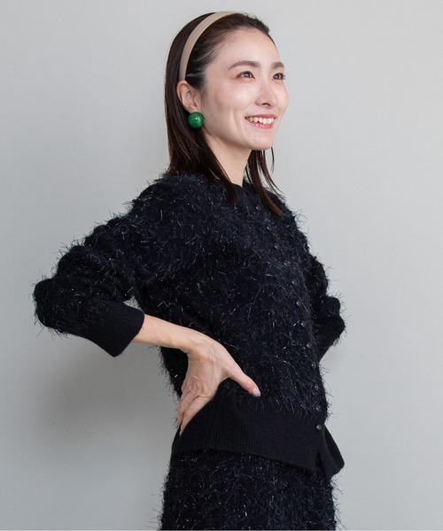 lodie(ロディ)の「【セット】ジャガードニットカーデ×マーメイドスカート(セットアップ・レディース・グレー/アイボリー/ブラック・FREE)」の6枚目の写真