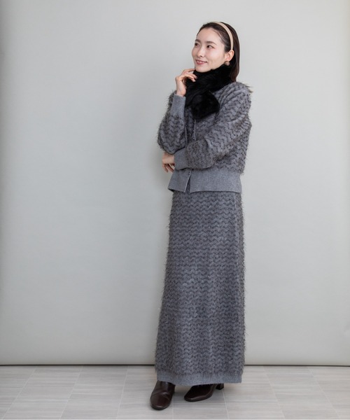 lodie(ロディ)の「【セット】ジャガードニットカーデ×マーメイドスカート(セットアップ・レディース・グレー/アイボリー/ブラック・FREE)」の20枚目の写真