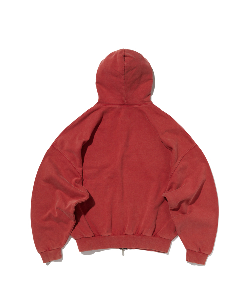 suade（スエード）の「CROPPED WASHED HOOD ZIP UP [RED]（パーカー・レディース・その他・LARGE/SMALL/MEDIUM）」の2枚目の写真