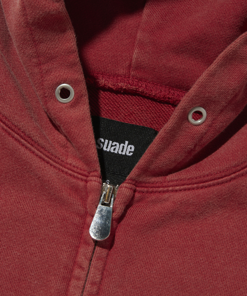 suade（スエード）の「CROPPED WASHED HOOD ZIP UP [RED]（パーカー・レディース・その他・LARGE/SMALL/MEDIUM）」の3枚目の写真