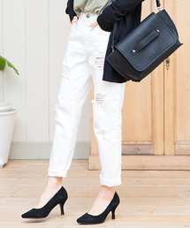 Re:EDIT | [Re:EDIT/リエディ]クラッシュ加工ボーイフレンドデニム/ボーイズデニム(デニムパンツ)