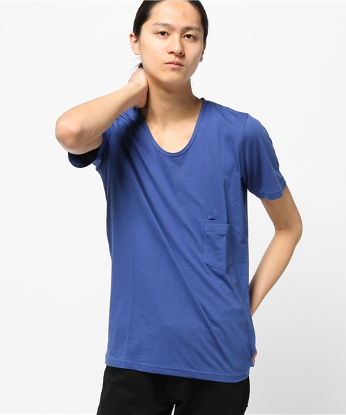 FACTOTUM（ファクトタム）の「【VALLIS】バイオシルキーシリーズ Uネック半袖カットソー（Tシャツ/カットソー・メンズ・レッド/ブラック/クリーム/ブルー/パープル/イエロー/ピンク/ベージュ/オレンジ・46/44/48）」の14枚目の写真