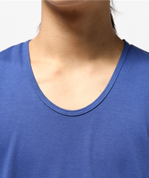 FACTOTUM（ファクトタム）の「【VALLIS】バイオシルキーシリーズ Uネック半袖カットソー（Tシャツ/カットソー・メンズ・レッド/ブラック/クリーム/ブルー/パープル/イエロー/ピンク/ベージュ/オレンジ・46/44/48）」の17枚目の写真