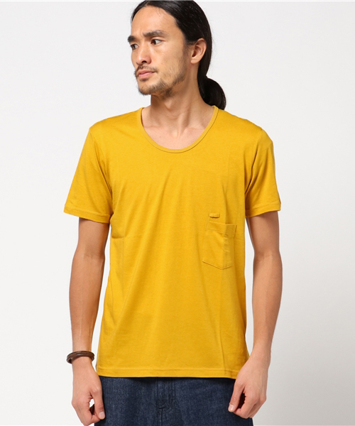 FACTOTUM（ファクトタム）の「【VALLIS】バイオシルキーシリーズ Uネック半袖カットソー（Tシャツ/カットソー・メンズ・レッド/ブラック/クリーム/ブルー/パープル/イエロー/ピンク/ベージュ/オレンジ・46/44/48）」の10枚目の写真