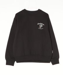 【POWER TO THE PEOPLE】裏起毛 トラ刺繍デザイン スウェットプルオーバー