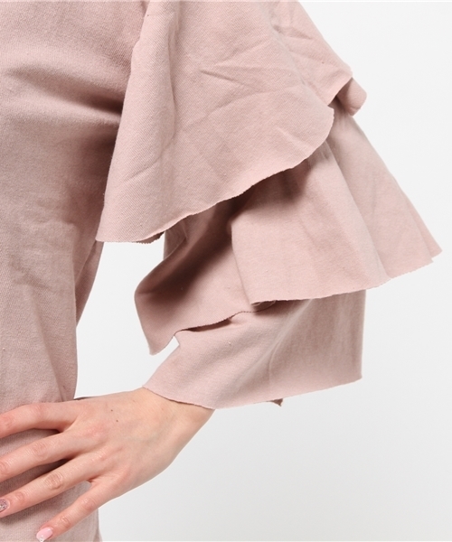 WHO'S WHO gallery（フーズフーギャラリー）の「【BURNINGMAN】3段フリルTEE（Tシャツ/カットソー・レディース・ホワイト/ピンク/ブラック・FREE）」の9枚目の写真