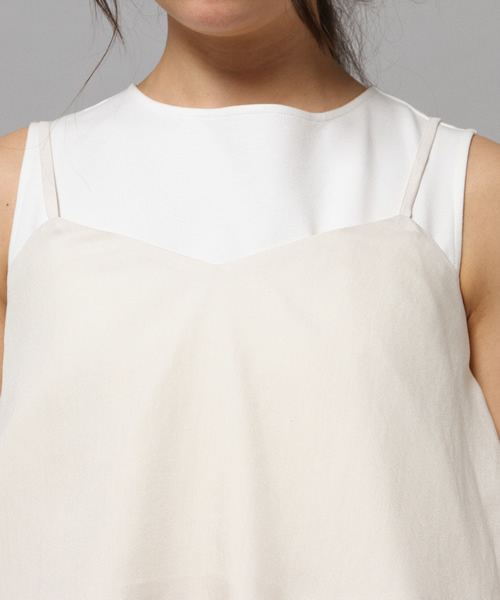 LIMITLESS LUXURY（リミットレスラグジュアリー）の「2ダンフリルキャミ◆（シャツ/ブラウス・レディース・ホワイト/ネイビー/ブルー系その他・FREE）」の7枚目の写真