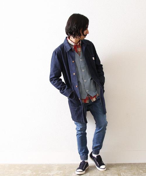 coen（コーエン）の「SMITH別注デニムショップコート§§（その他アウター・メンズ・インディゴブルー・X-LARGE/LARGE/SMALL/MEDIUM）」の7枚目の写真