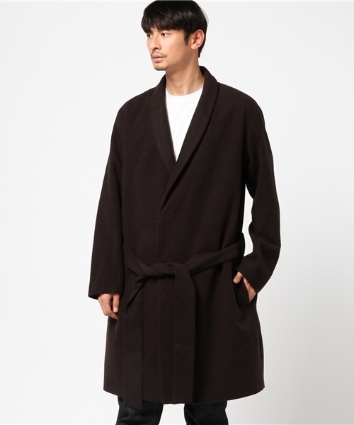 ikka（イッカ）の「メルトンガウンコート （チェスターコート・メンズ・ブラック/オリーブ/ライトグレー・X-LARGE/LARGE/MEDIUM）」の2枚目の写真