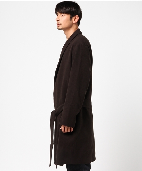 ikka（イッカ）の「メルトンガウンコート （チェスターコート・メンズ・ブラック/オリーブ/ライトグレー・X-LARGE/LARGE/MEDIUM）」の4枚目の写真