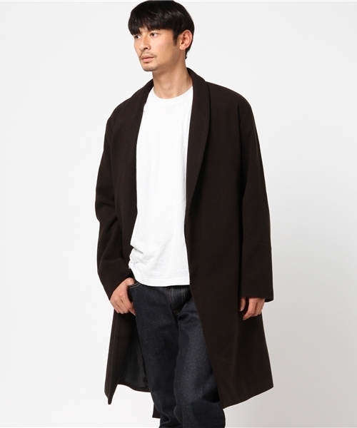 ikka（イッカ）の「メルトンガウンコート （チェスターコート・メンズ・ブラック/オリーブ/ライトグレー・X-LARGE/LARGE/MEDIUM）」の6枚目の写真