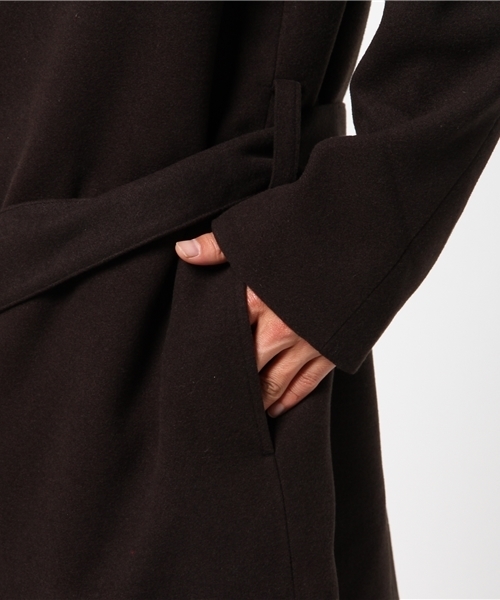 ikka（イッカ）の「メルトンガウンコート （チェスターコート・メンズ・ブラック/オリーブ/ライトグレー・X-LARGE/LARGE/MEDIUM）」の8枚目の写真