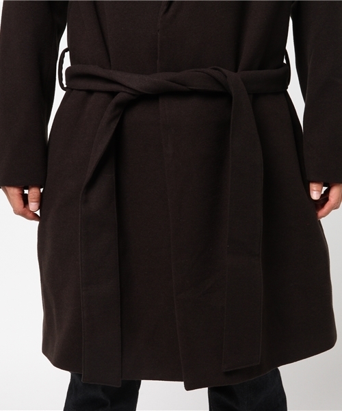 ikka（イッカ）の「メルトンガウンコート （チェスターコート・メンズ・ブラック/オリーブ/ライトグレー・X-LARGE/LARGE/MEDIUM）」の9枚目の写真