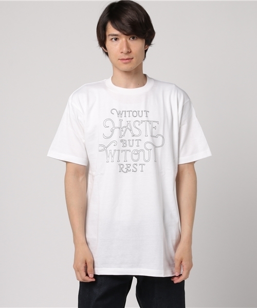 WEGO(ウィゴー)の「WEGO/モチーフロゴTシャツ(Tシャツ/カットソー・メンズ・ホワイト系その他/ネイビー/ホワイト/ライトピンク・MEDIUM/LARGE)」の17枚目の写真