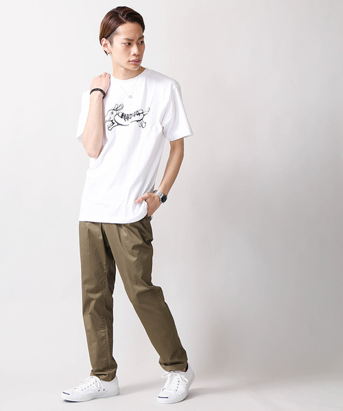WEGO(ウィゴー)の「WEGO/モチーフロゴTシャツ(Tシャツ/カットソー・メンズ・ホワイト系その他/ネイビー/ホワイト/ライトピンク・MEDIUM/LARGE)」の6枚目の写真