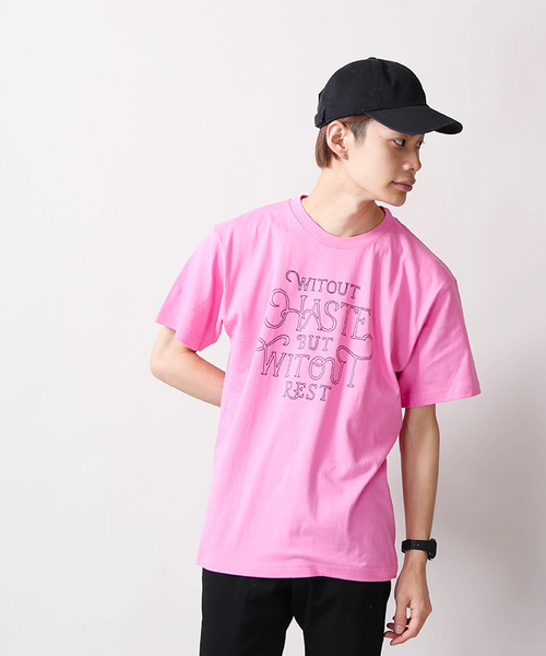 WEGO(ウィゴー)の「WEGO/モチーフロゴTシャツ(Tシャツ/カットソー・メンズ・ホワイト系その他/ネイビー/ホワイト/ライトピンク・MEDIUM/LARGE)」の18枚目の写真