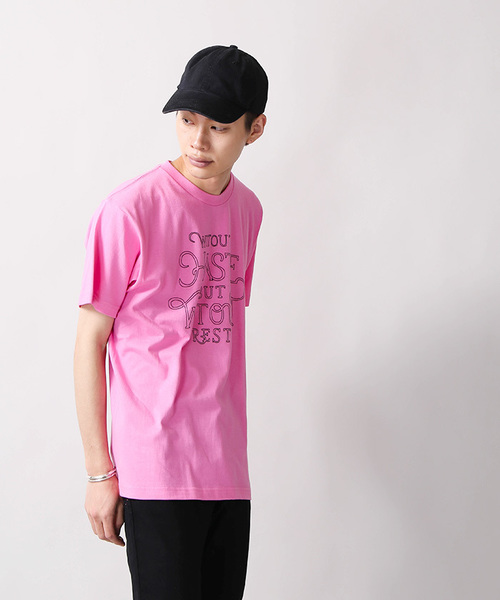 WEGO(ウィゴー)の「WEGO/モチーフロゴTシャツ(Tシャツ/カットソー・メンズ・ホワイト系その他/ネイビー/ホワイト/ライトピンク・MEDIUM/LARGE)」の19枚目の写真