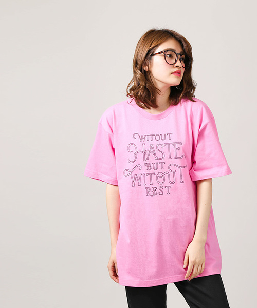 WEGO(ウィゴー)の「WEGO/モチーフロゴTシャツ(Tシャツ/カットソー・メンズ・ホワイト系その他/ネイビー/ホワイト/ライトピンク・MEDIUM/LARGE)」の21枚目の写真
