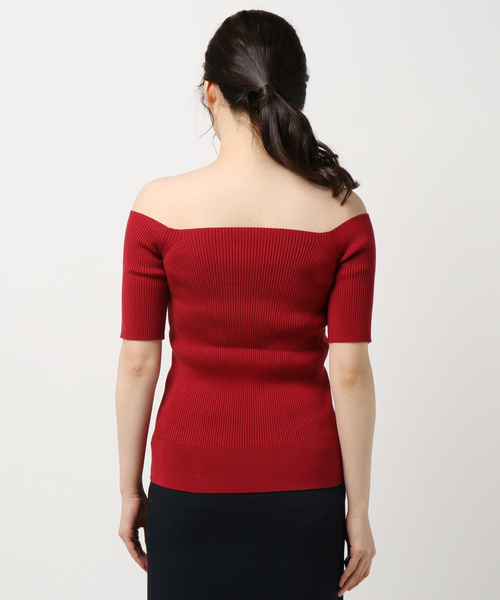 MOUSSY（マウジー）の「OFF SHOLDER KNIT TOP（ニット/セーター・レディース・ブルー/オフホワイト/ライトブラウン/ブラック/イエロー/レッド・FREE）」の8枚目の写真