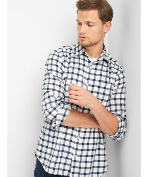 GAP(ギャップ)の「Gap チェックストレッチフランネル スタンダードフィットシャツ(シャツ/ブラウス・メンズ・ブルー系その他/グリーン系その他2/ホワイト×ブルー/マルチ/レッド/ブルー系その他2/グリーン系その他・S/XS/XL/XXS/L/M)」の2枚目の写真
