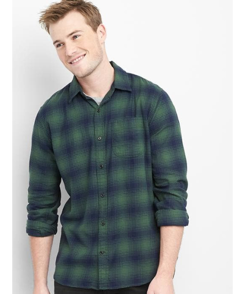 GAP(ギャップ)の「Gap チェックストレッチフランネル スタンダードフィットシャツ(シャツ/ブラウス・メンズ・ブルー系その他/グリーン系その他2/ホワイト×ブルー/マルチ/レッド/ブルー系その他2/グリーン系その他・S/XS/XL/XXS/L/M)」の3枚目の写真