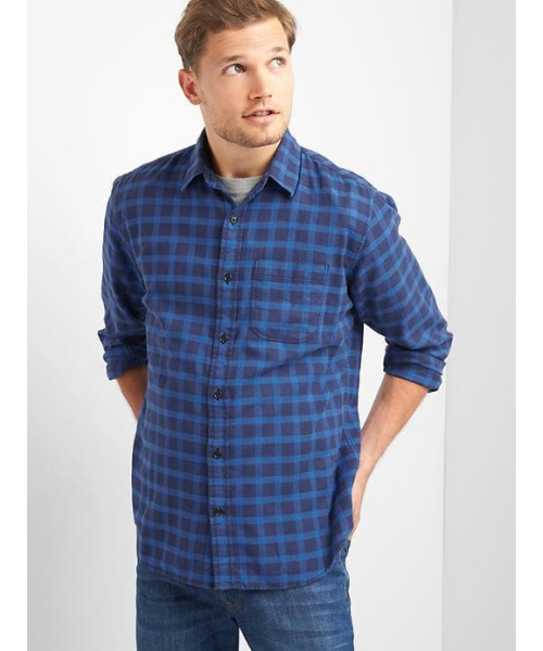 GAP(ギャップ)の「Gap チェックストレッチフランネル スタンダードフィットシャツ(シャツ/ブラウス・メンズ・ブルー系その他/グリーン系その他2/ホワイト×ブルー/マルチ/レッド/ブルー系その他2/グリーン系その他・S/XS/XL/XXS/L/M)」の5枚目の写真