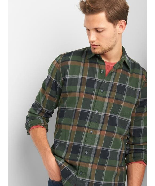 GAP(ギャップ)の「Gap チェックストレッチフランネル スタンダードフィットシャツ(シャツ/ブラウス・メンズ・ブルー系その他/グリーン系その他2/ホワイト×ブルー/マルチ/レッド/ブルー系その他2/グリーン系その他・S/XS/XL/XXS/L/M)」の4枚目の写真