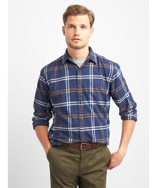 GAP(ギャップ)の「Gap チェックストレッチフランネル スタンダードフィットシャツ(シャツ/ブラウス・メンズ・ブルー系その他/グリーン系その他2/ホワイト×ブルー/マルチ/レッド/ブルー系その他2/グリーン系その他・S/XS/XL/XXS/L/M)」の6枚目の写真