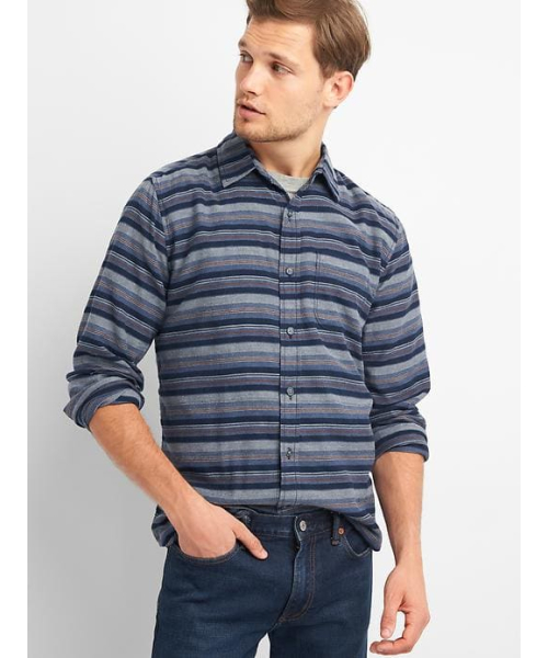 GAP(ギャップ)の「Gap チェックストレッチフランネル スタンダードフィットシャツ(シャツ/ブラウス・メンズ・ブルー系その他/グリーン系その他2/ホワイト×ブルー/マルチ/レッド/ブルー系その他2/グリーン系その他・S/XS/XL/XXS/L/M)」の1枚目の写真
