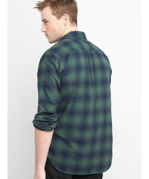 GAP(ギャップ)の「Gap チェックストレッチフランネル スタンダードフィットシャツ(シャツ/ブラウス・メンズ・ブルー系その他/グリーン系その他2/ホワイト×ブルー/マルチ/レッド/ブルー系その他2/グリーン系その他・S/XS/XL/XXS/L/M)」の9枚目の写真