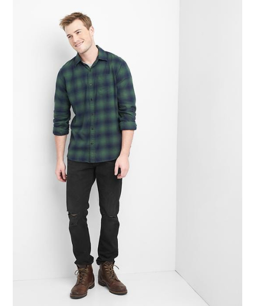 GAP(ギャップ)の「Gap チェックストレッチフランネル スタンダードフィットシャツ(シャツ/ブラウス・メンズ・ブルー系その他/グリーン系その他2/ホワイト×ブルー/マルチ/レッド/ブルー系その他2/グリーン系その他・S/XS/XL/XXS/L/M)」の10枚目の写真