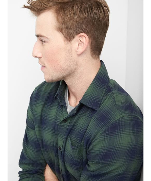 GAP(ギャップ)の「Gap チェックストレッチフランネル スタンダードフィットシャツ(シャツ/ブラウス・メンズ・ブルー系その他/グリーン系その他2/ホワイト×ブルー/マルチ/レッド/ブルー系その他2/グリーン系その他・S/XS/XL/XXS/L/M)」の8枚目の写真