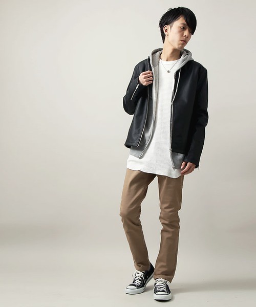 WEGO(ウィゴー)の「WEGO/フェイクレザーシングルライダースジャケット(ライダースジャケット・メンズ・ブラック・MEDIUM/LARGE/X-LARGE)」の14枚目の写真