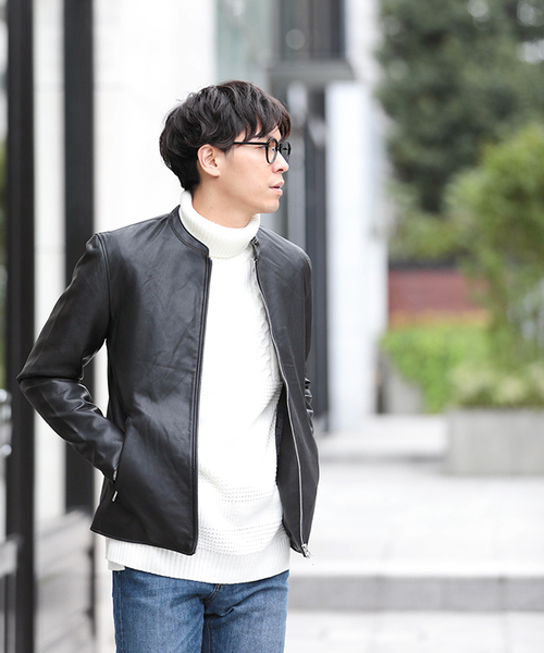 WEGO(ウィゴー)の「WEGO/フェイクレザーシングルライダースジャケット(ライダースジャケット・メンズ・ブラック・MEDIUM/LARGE/X-LARGE)」の10枚目の写真