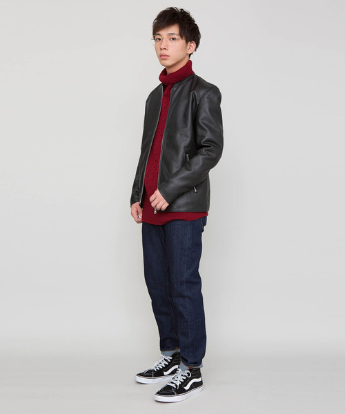 WEGO(ウィゴー)の「WEGO/フェイクレザーシングルライダースジャケット(ライダースジャケット・メンズ・ブラック・MEDIUM/LARGE/X-LARGE)」の16枚目の写真