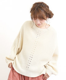 CUBE SUGAR | ウール混畦編みクルー(ニット/セーター)