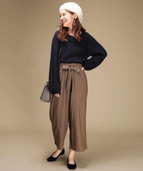 natural couture（ナチュラルクチュール）の「フェザーヤーンオフショルＶネック（ニット/セーター・レディース・ネイビー/サックスブルー/ピンク/アイボリー・FREE）」の17枚目の写真