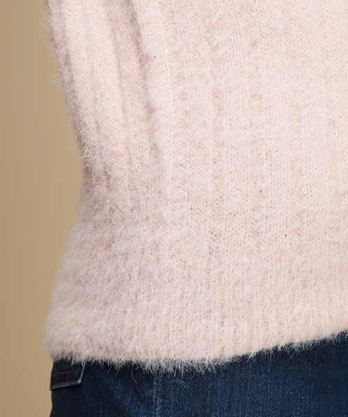 natural couture（ナチュラルクチュール）の「フェザーヤーンオフショルＶネック（ニット/セーター・レディース・ネイビー/サックスブルー/ピンク/アイボリー・FREE）」の14枚目の写真